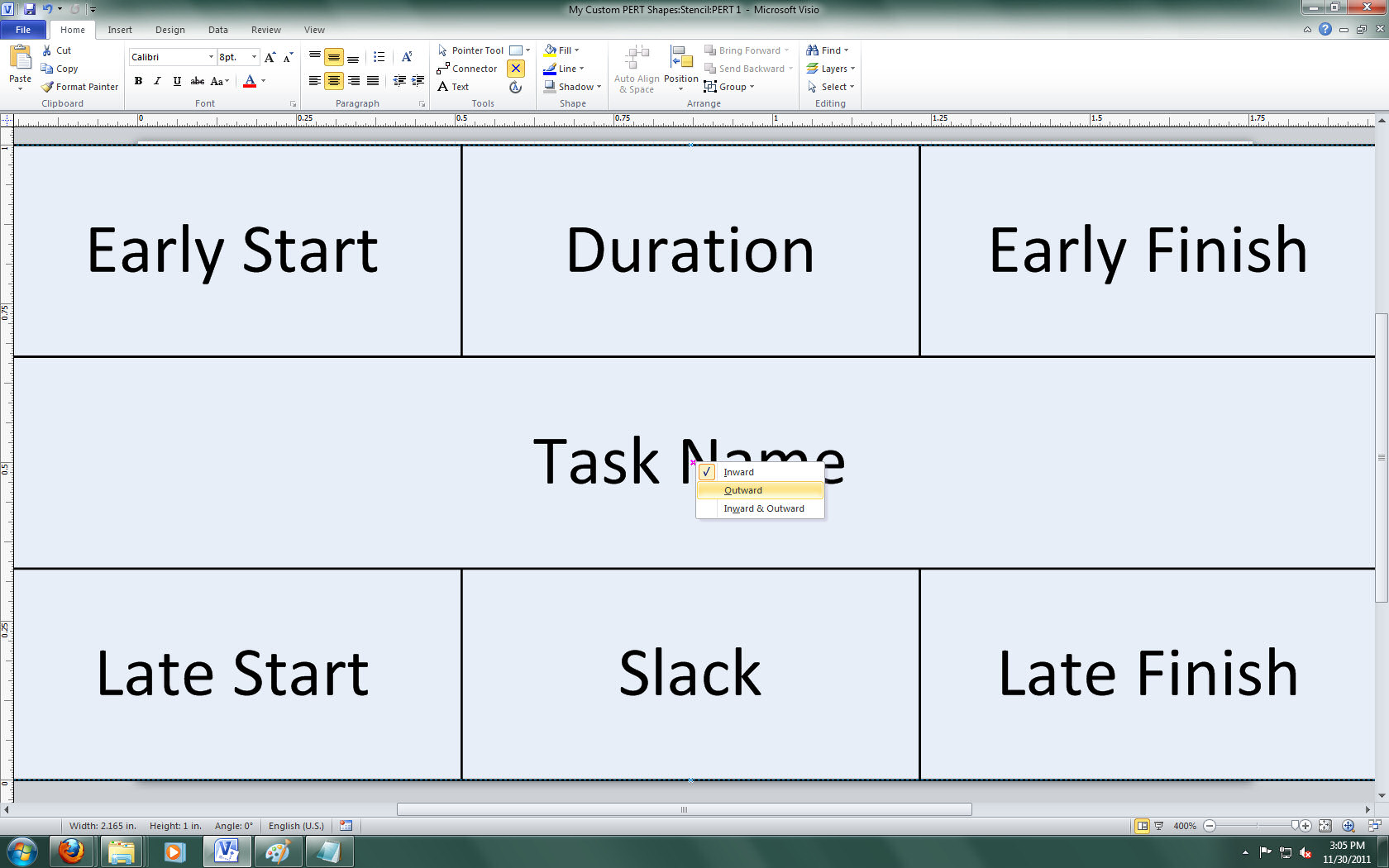 Visio Pert Chart