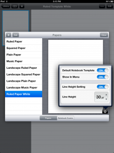 Screen shot of the template import screen in GoodNotes.