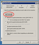 Authentication tab of a remote access policy profile