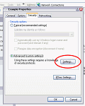 Security tab of the VPN client properties dialog box