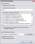 Protected EAP Properties dialog box