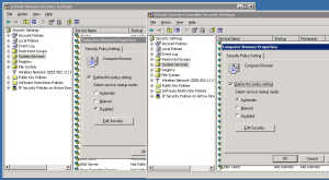 Screenshot showing GPO configuration of the Computer Browser service.