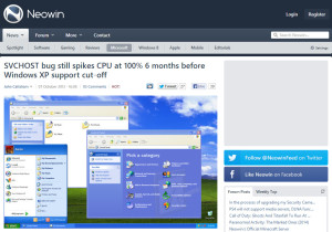 Screen shot of the related Neowin article